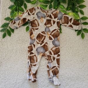 Baby Boy Football Sleeper/Footie (6-9 Months)